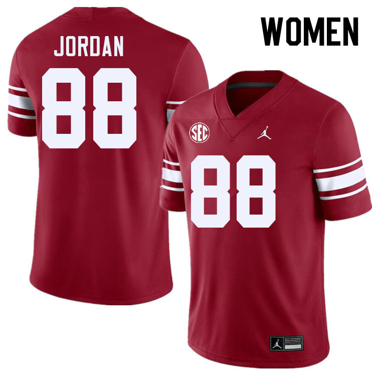 Women #88 Jacob Jordan Oklahoma Sooners 2024 SEC Conference College Football Jerseys-Throwback